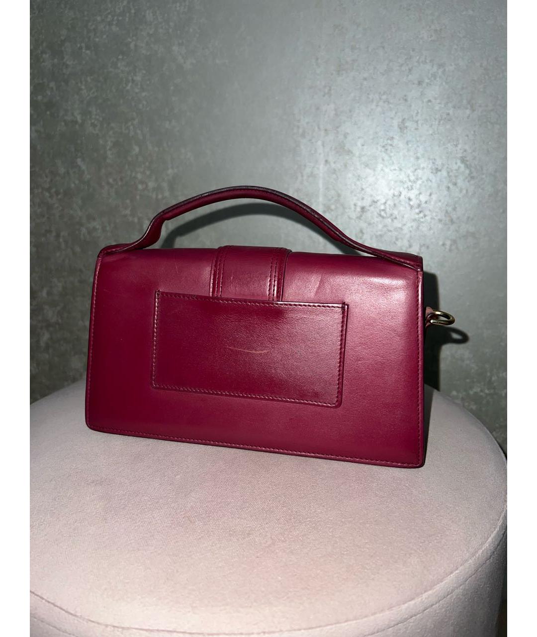 JACQUEMUS Бордовая сумка через плечо из лакированной кожи, фото 3