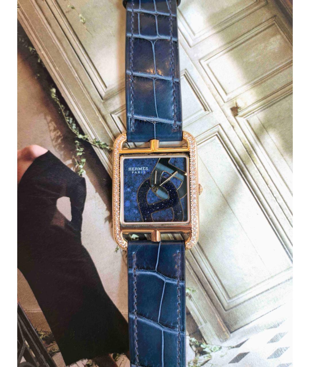 HERMES Голубые часы из розового золота, фото 5