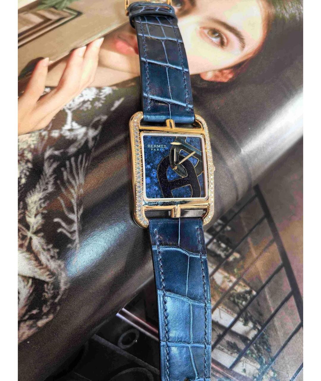 HERMES Голубые часы из розового золота, фото 2