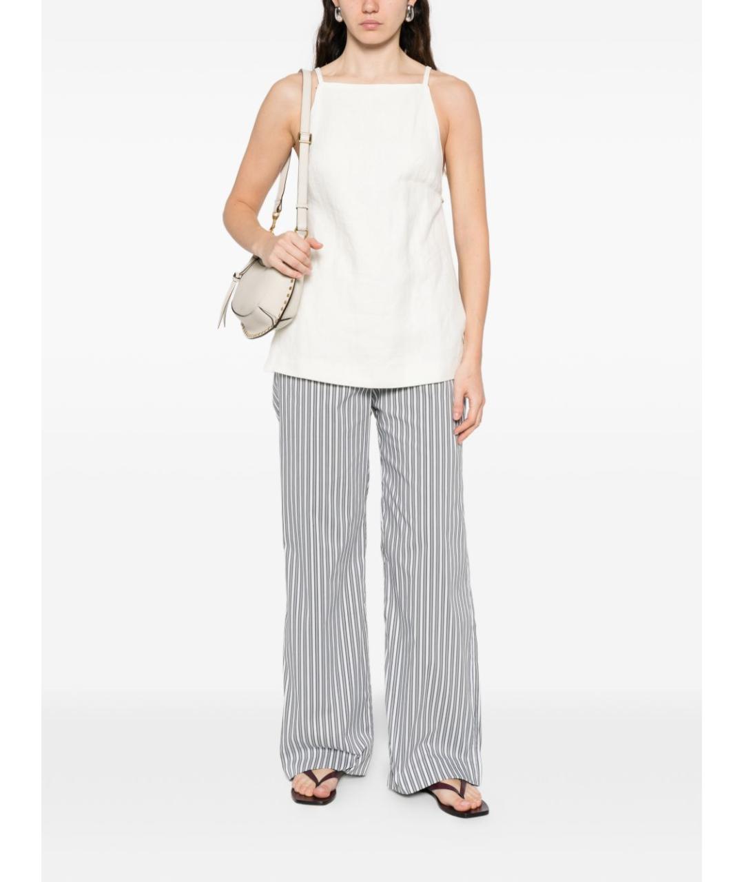 IRO Голубые хлопковые прямые брюки, фото 5