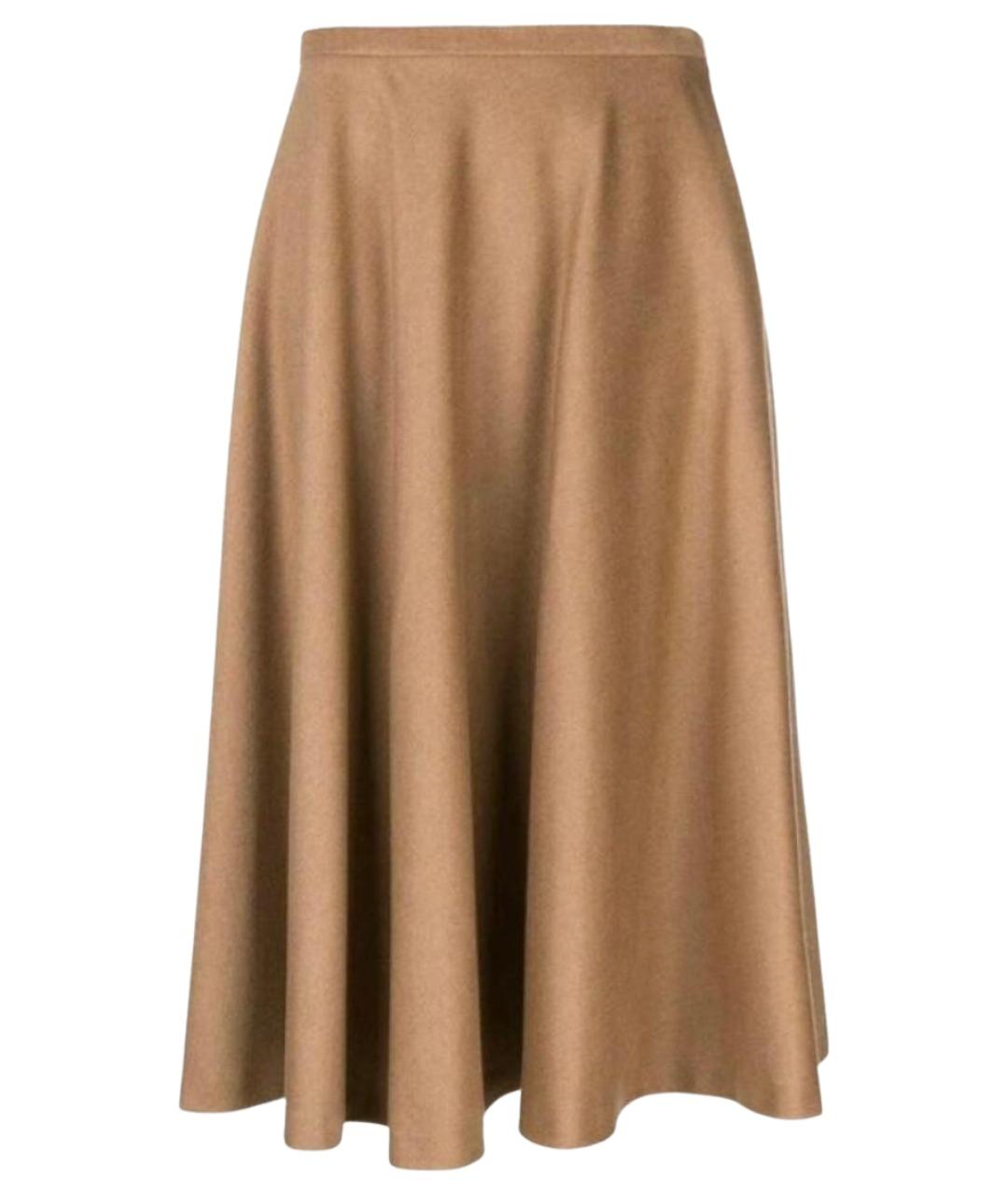 MAX MARA STUDIO Бежевая шерстяная юбка миди, фото 1