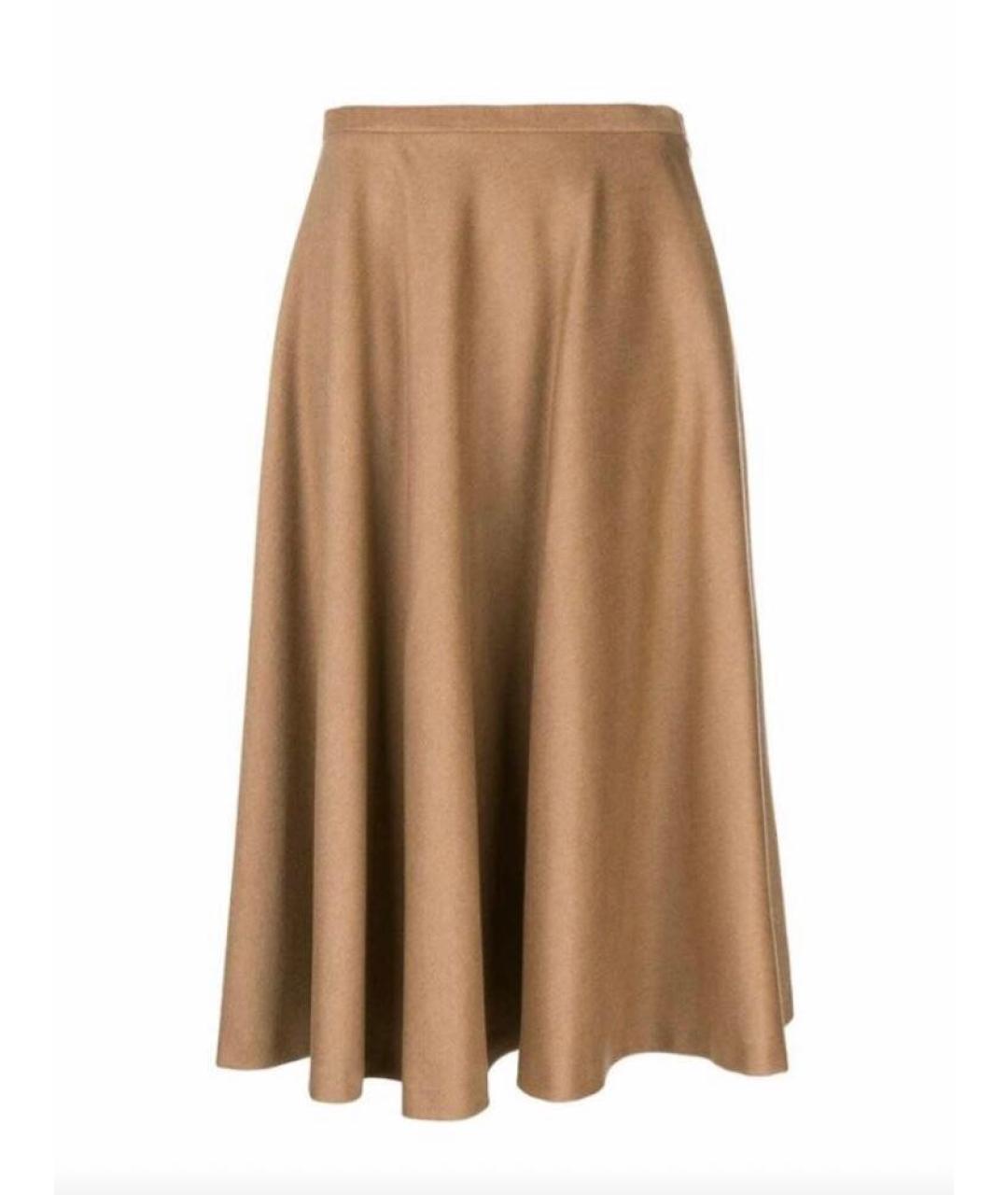 MAX MARA STUDIO Бежевая шерстяная юбка миди, фото 5