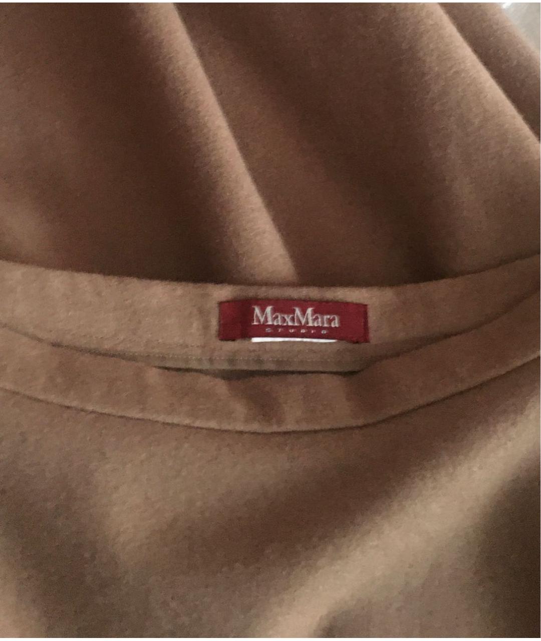MAX MARA STUDIO Бежевая шерстяная юбка миди, фото 3
