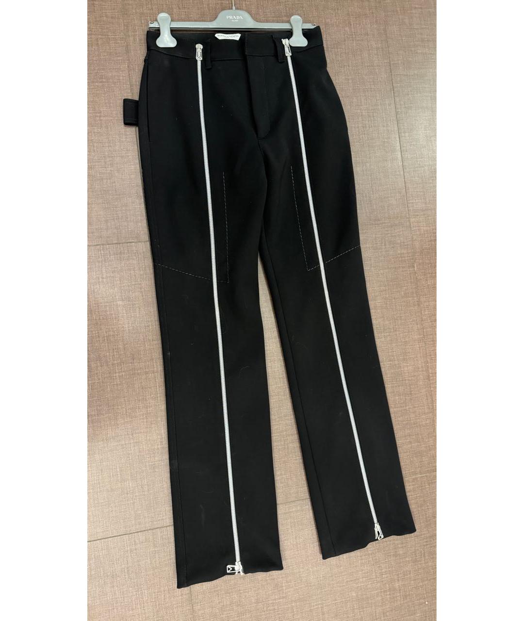 BOTTEGA VENETA Черные полиэстеровые прямые брюки, фото 9