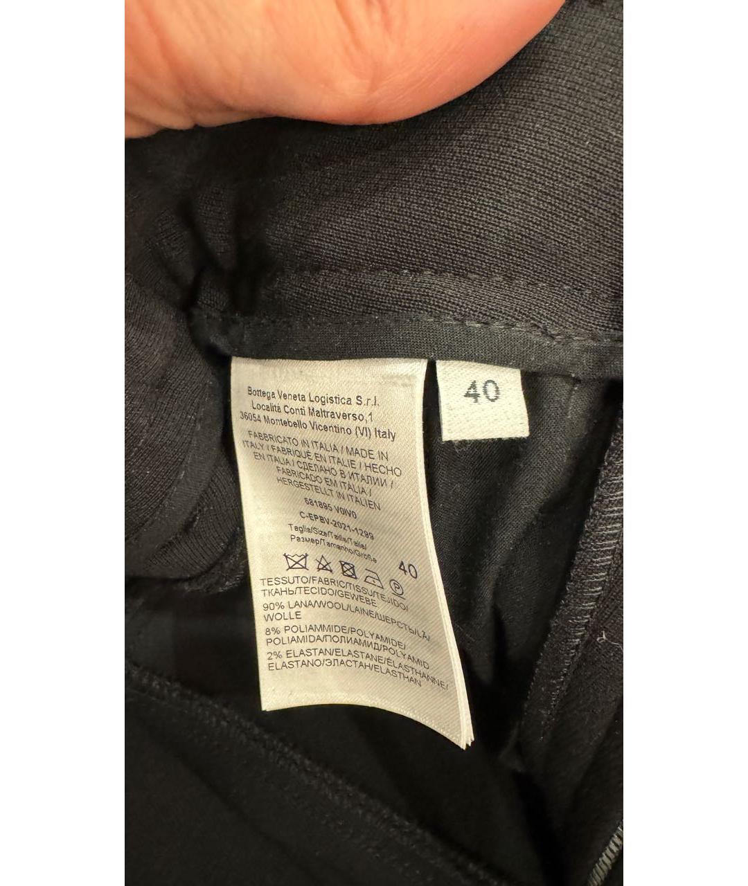 BOTTEGA VENETA Черные полиэстеровые прямые брюки, фото 6