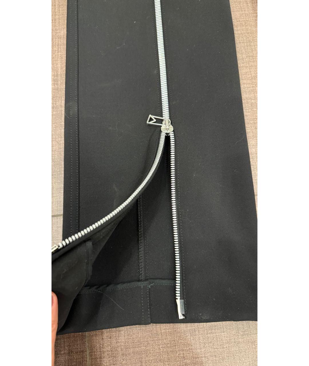 BOTTEGA VENETA Черные полиэстеровые прямые брюки, фото 4