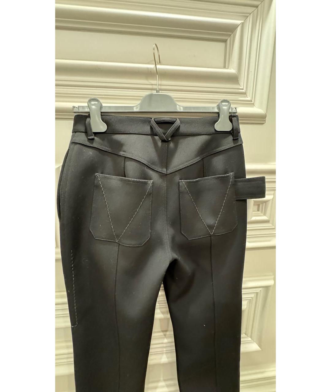 BOTTEGA VENETA Черные полиэстеровые прямые брюки, фото 2