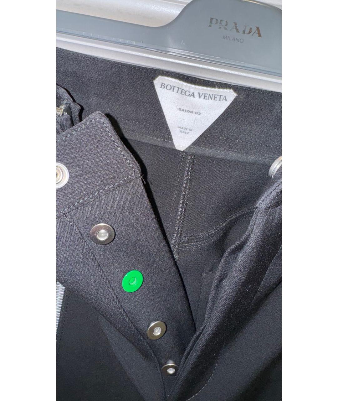 BOTTEGA VENETA Черные полиэстеровые прямые брюки, фото 3