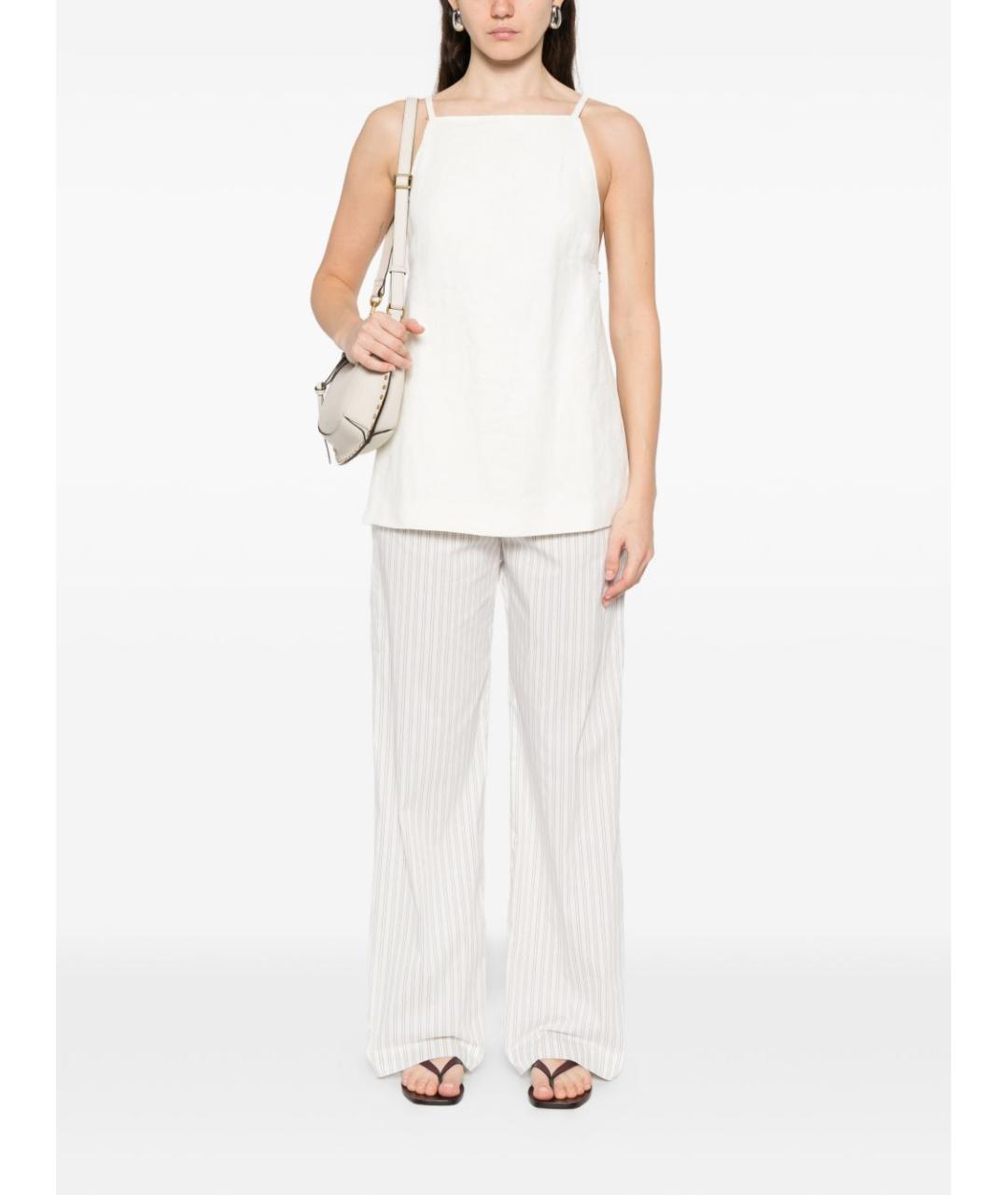 IRO Белые хлопковые прямые брюки, фото 3