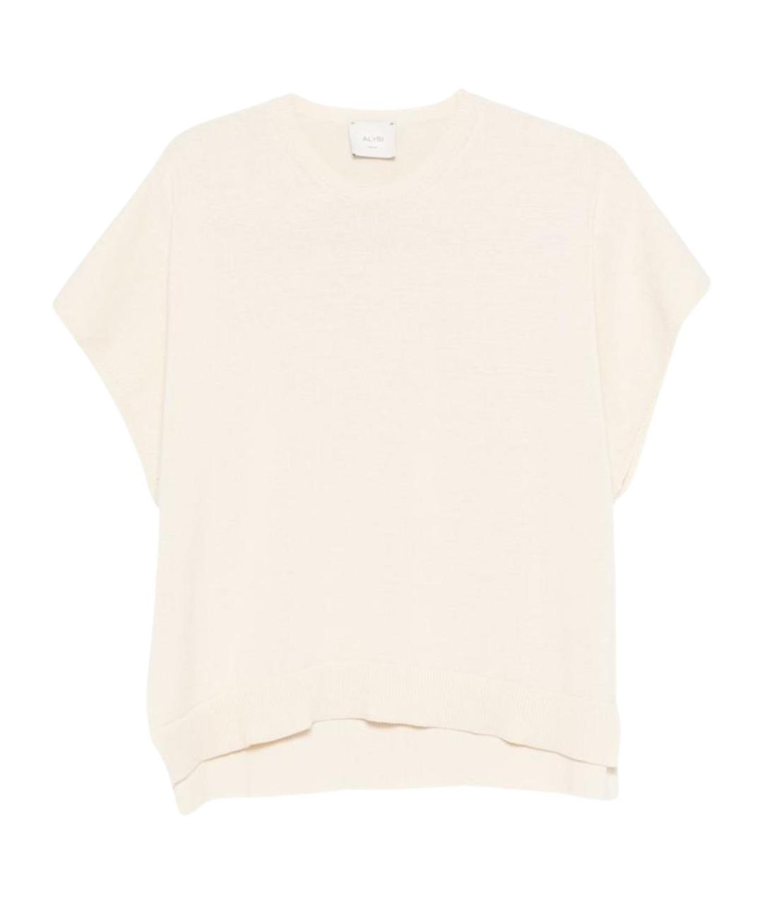 ALYSI Бежевая хлопковая футболка, фото 1