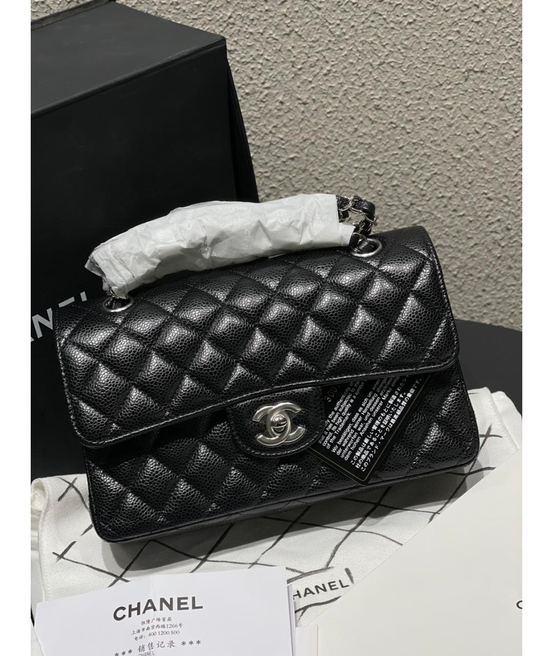 CHANEL Черная кожаная сумка через плечо, фото 2