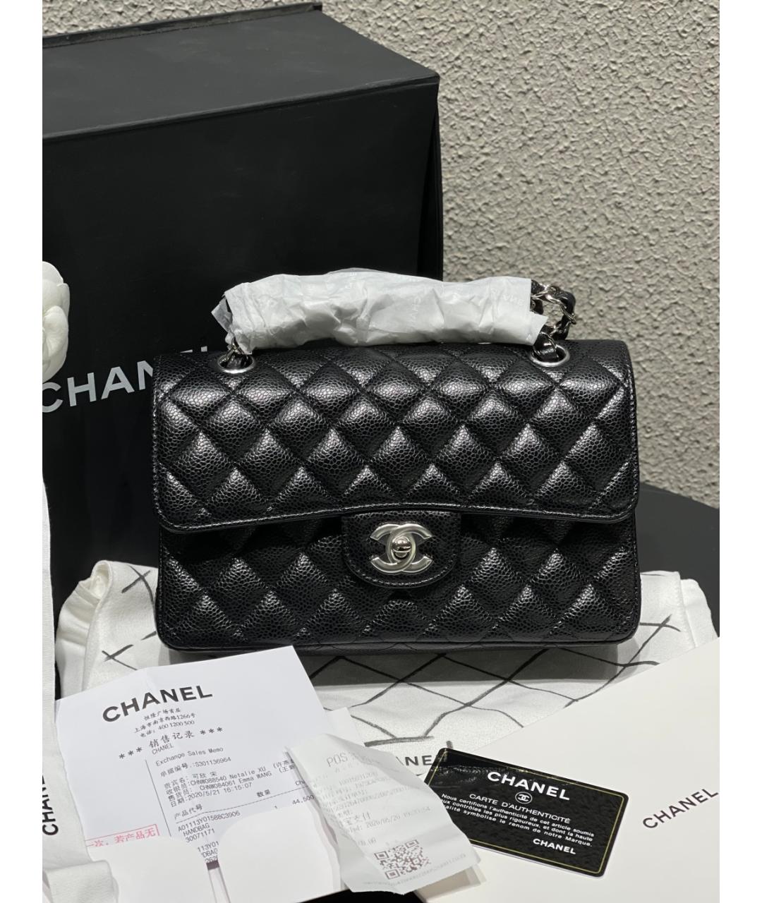 CHANEL Черная кожаная сумка через плечо, фото 10