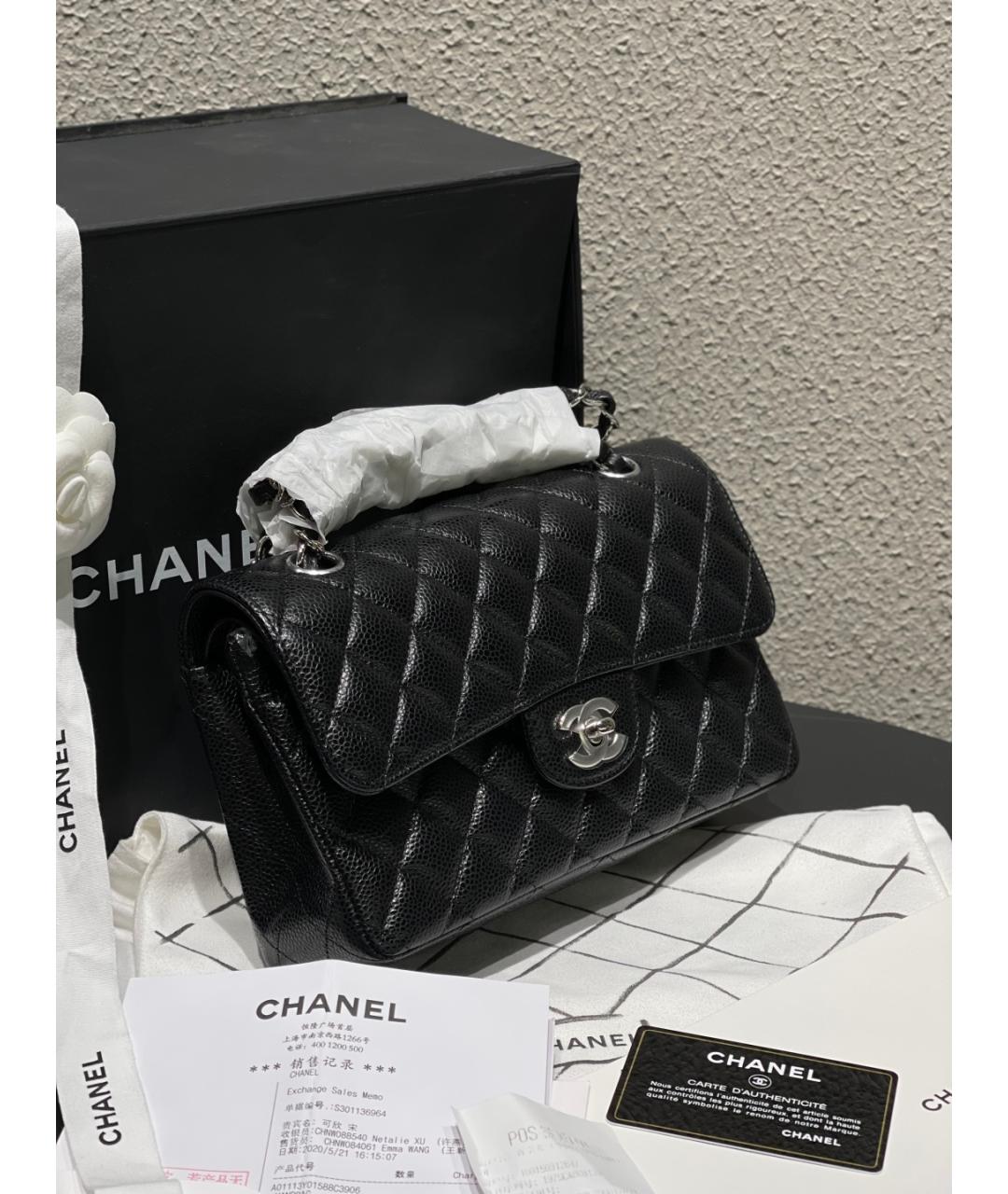 CHANEL Черная кожаная сумка через плечо, фото 4