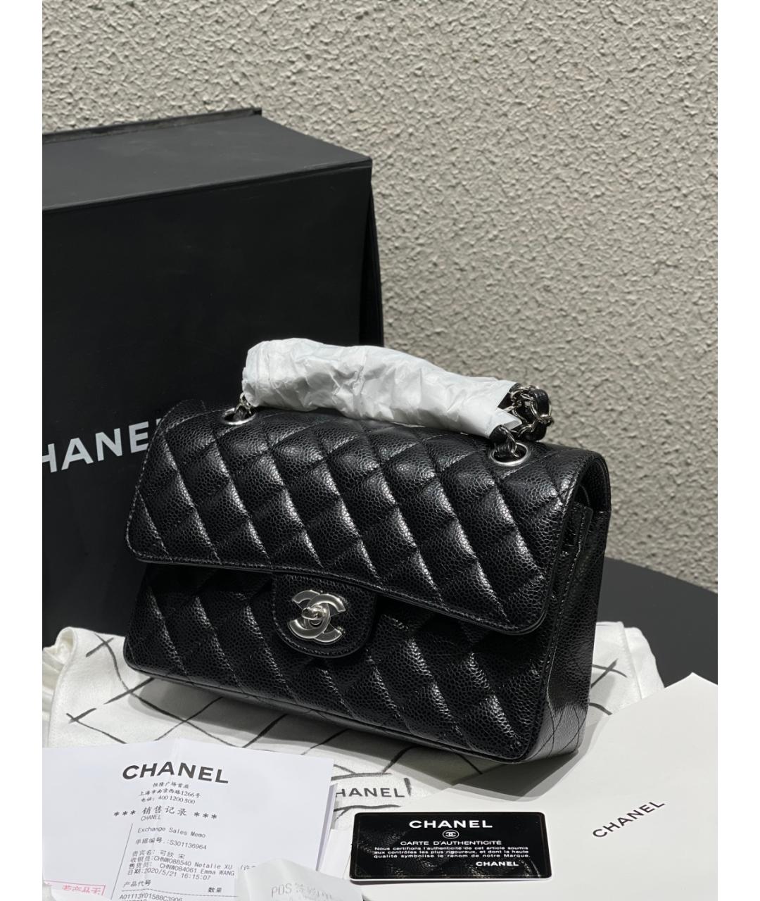 CHANEL Черная кожаная сумка через плечо, фото 3