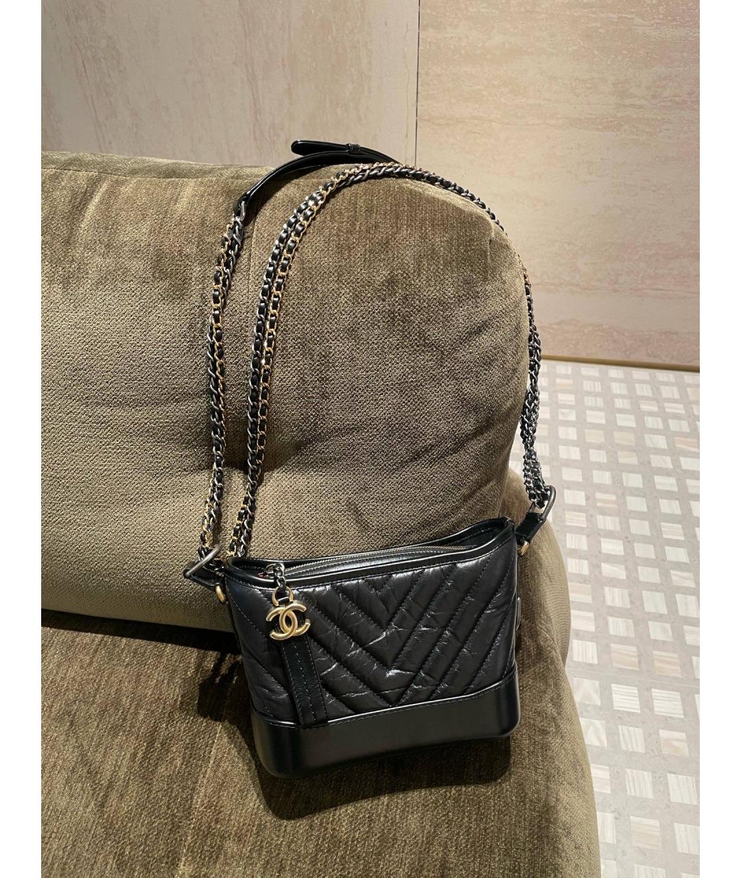 CHANEL Черная кожаная сумка через плечо, фото 3