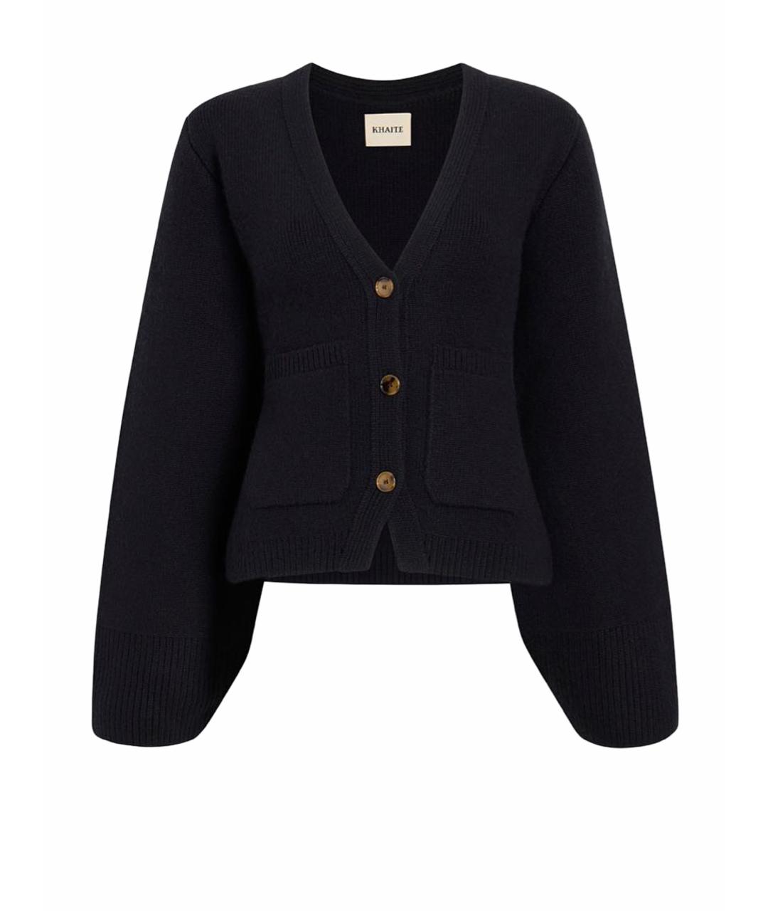 KHAITE Черный кашемировый кардиган, фото 1