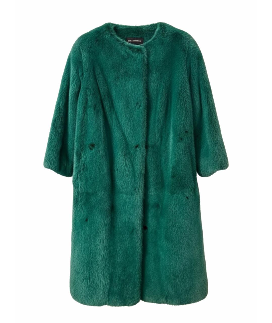 DOLCE&GABBANA Зеленая меховая шуба, фото 1