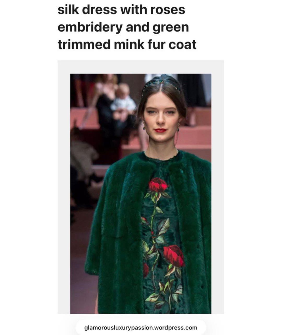 DOLCE&GABBANA Зеленая меховая шуба, фото 6