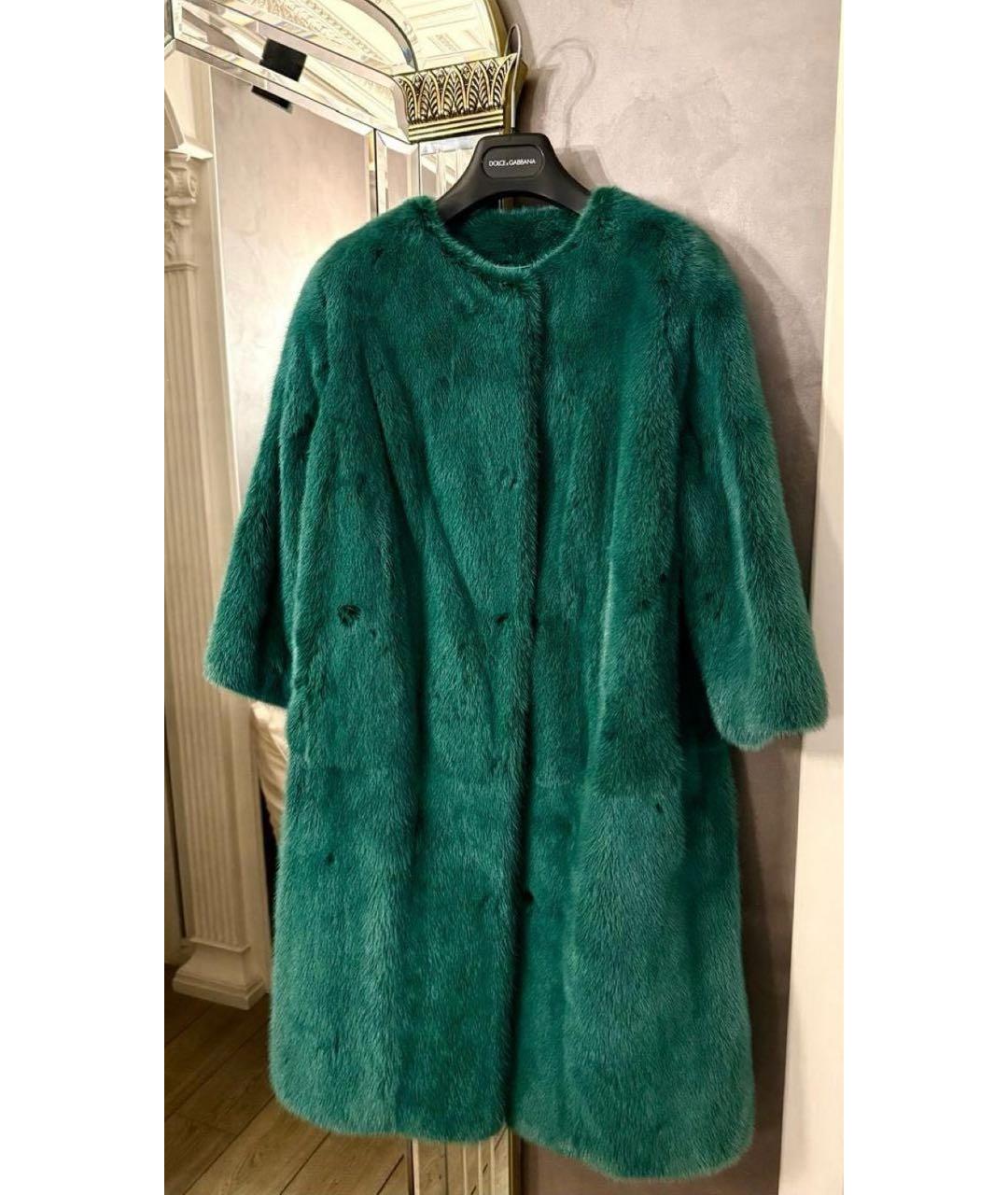 DOLCE&GABBANA Зеленая меховая шуба, фото 8