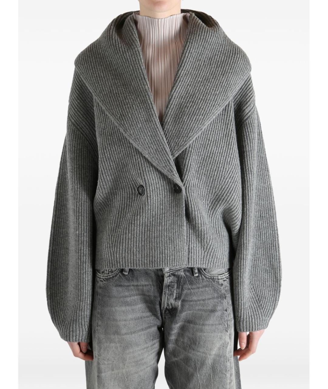 TOTEME Серый шерстяной кардиган, фото 3
