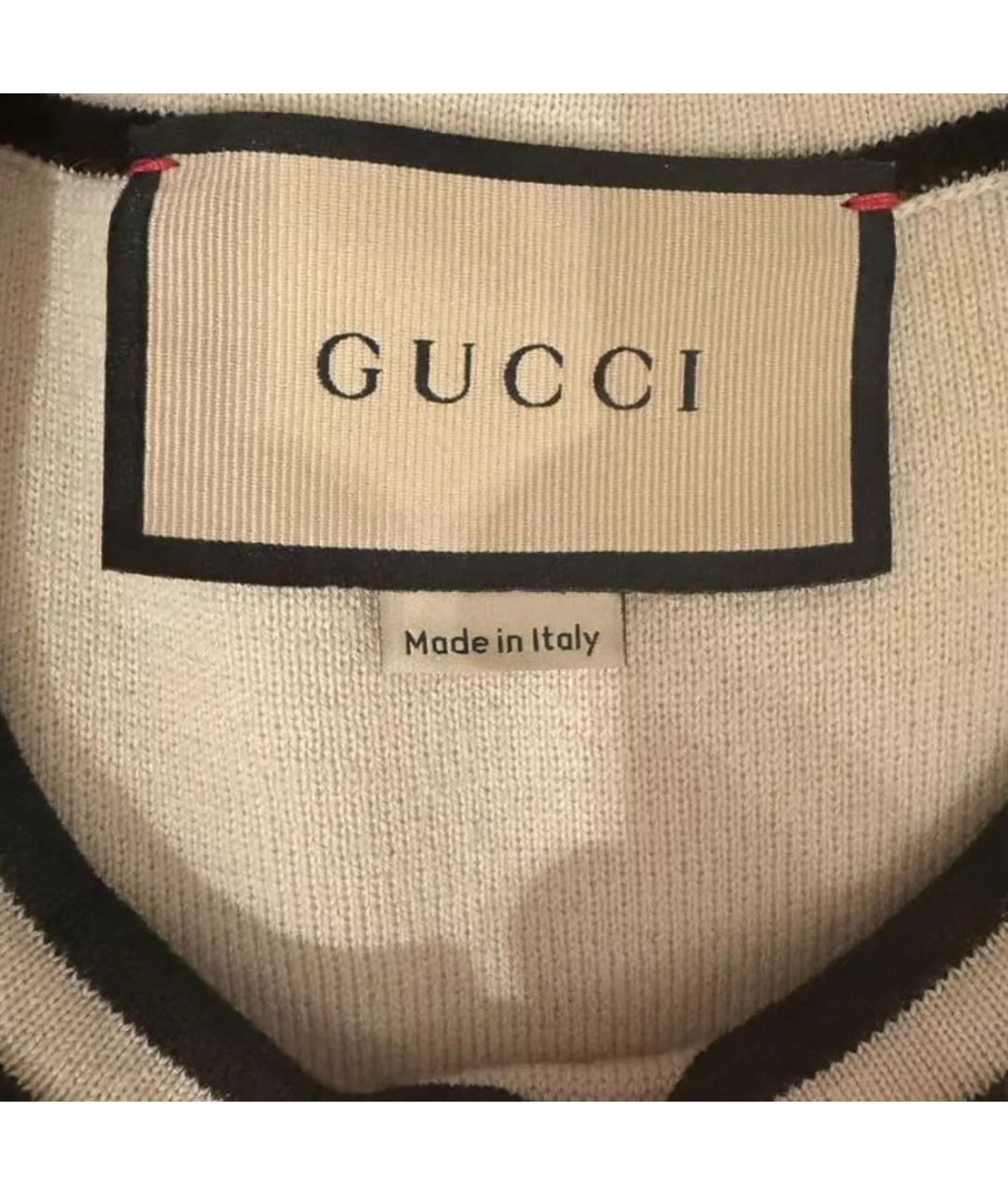 GUCCI Белое шерстяное повседневное платье, фото 4