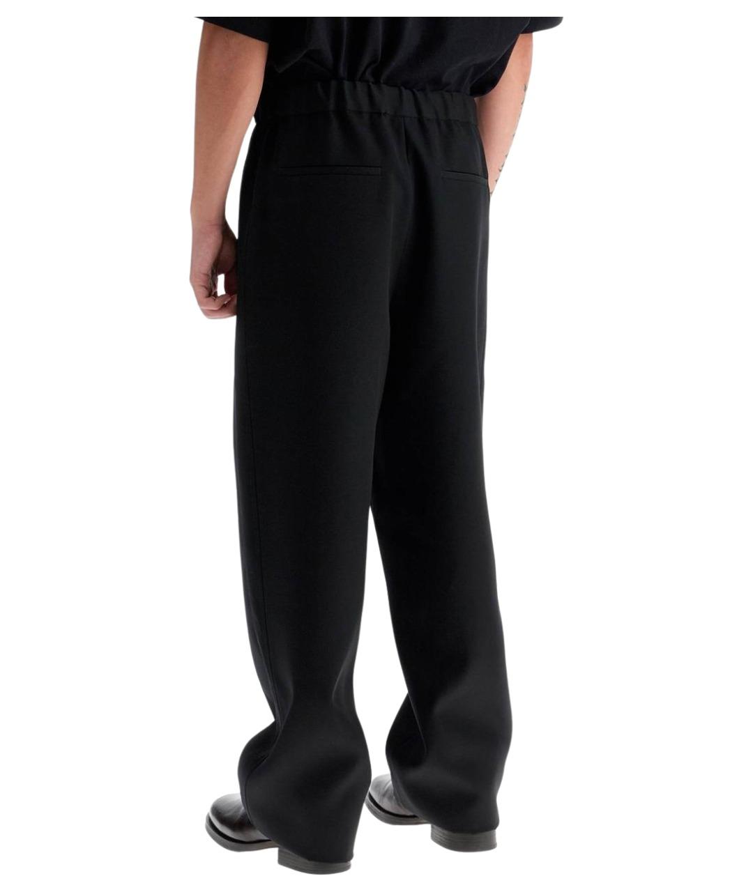 JIL SANDER Черные шерстяные повседневные брюки, фото 3