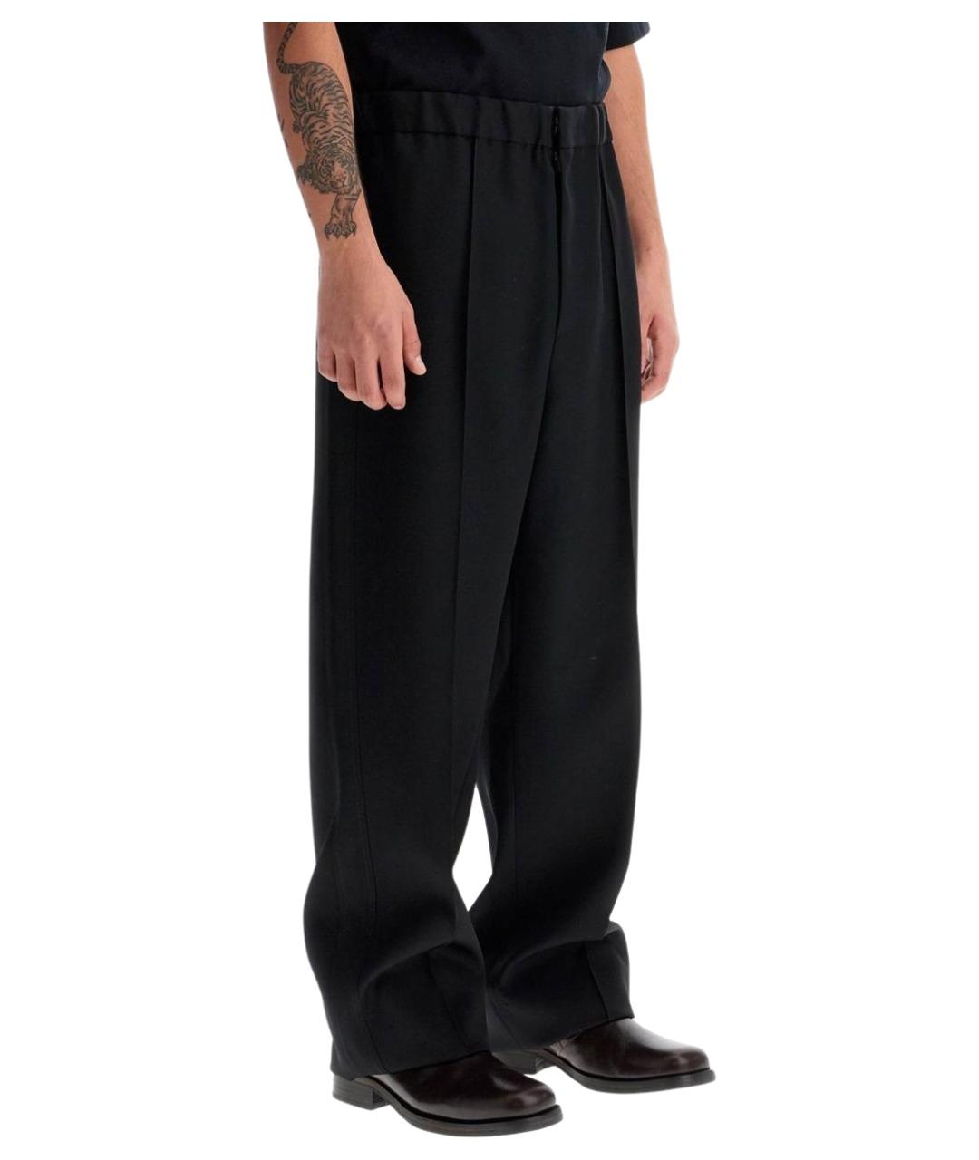 JIL SANDER Черные шерстяные повседневные брюки, фото 2