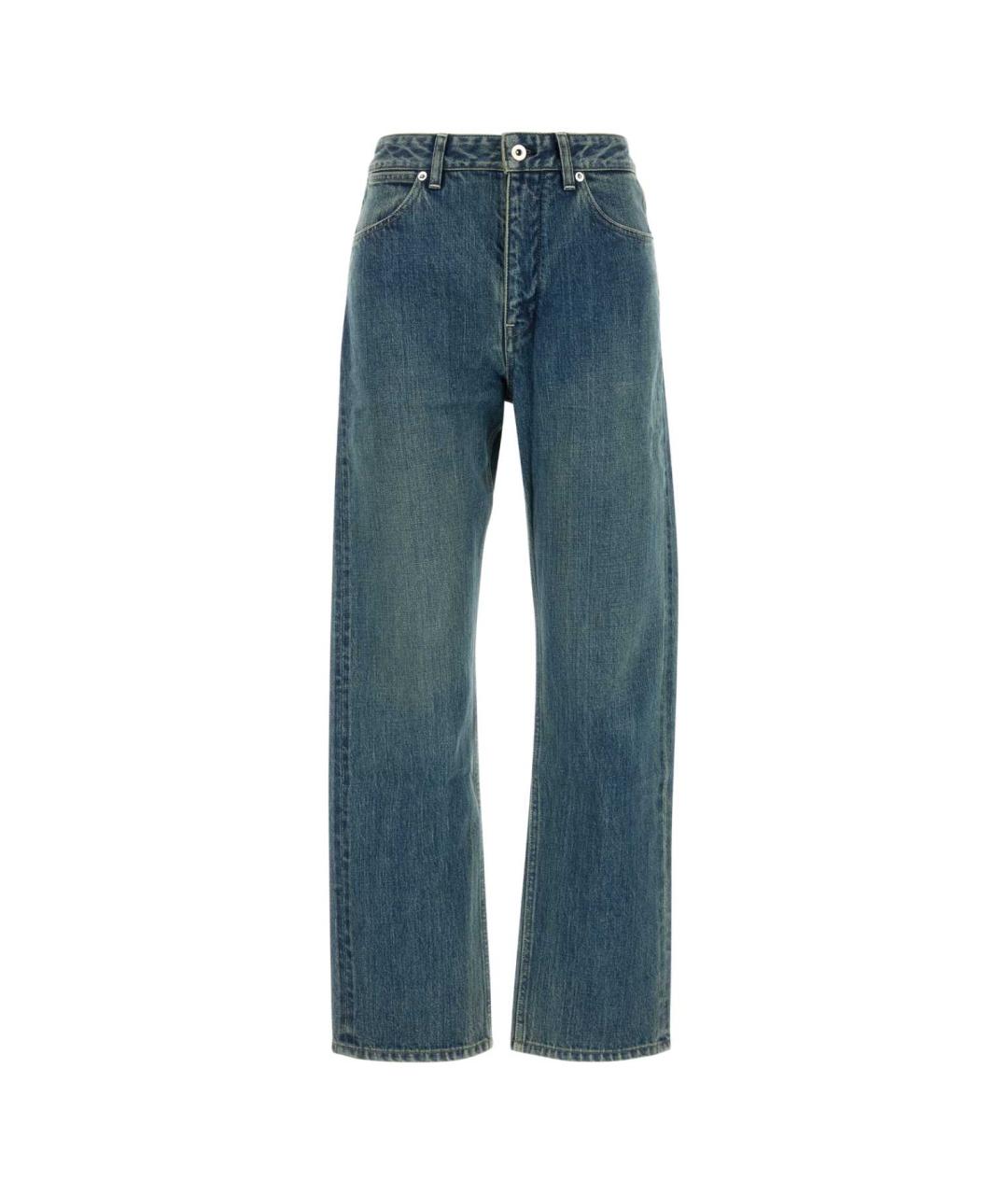 JIL SANDER Синие хлопковые прямые джинсы, фото 1