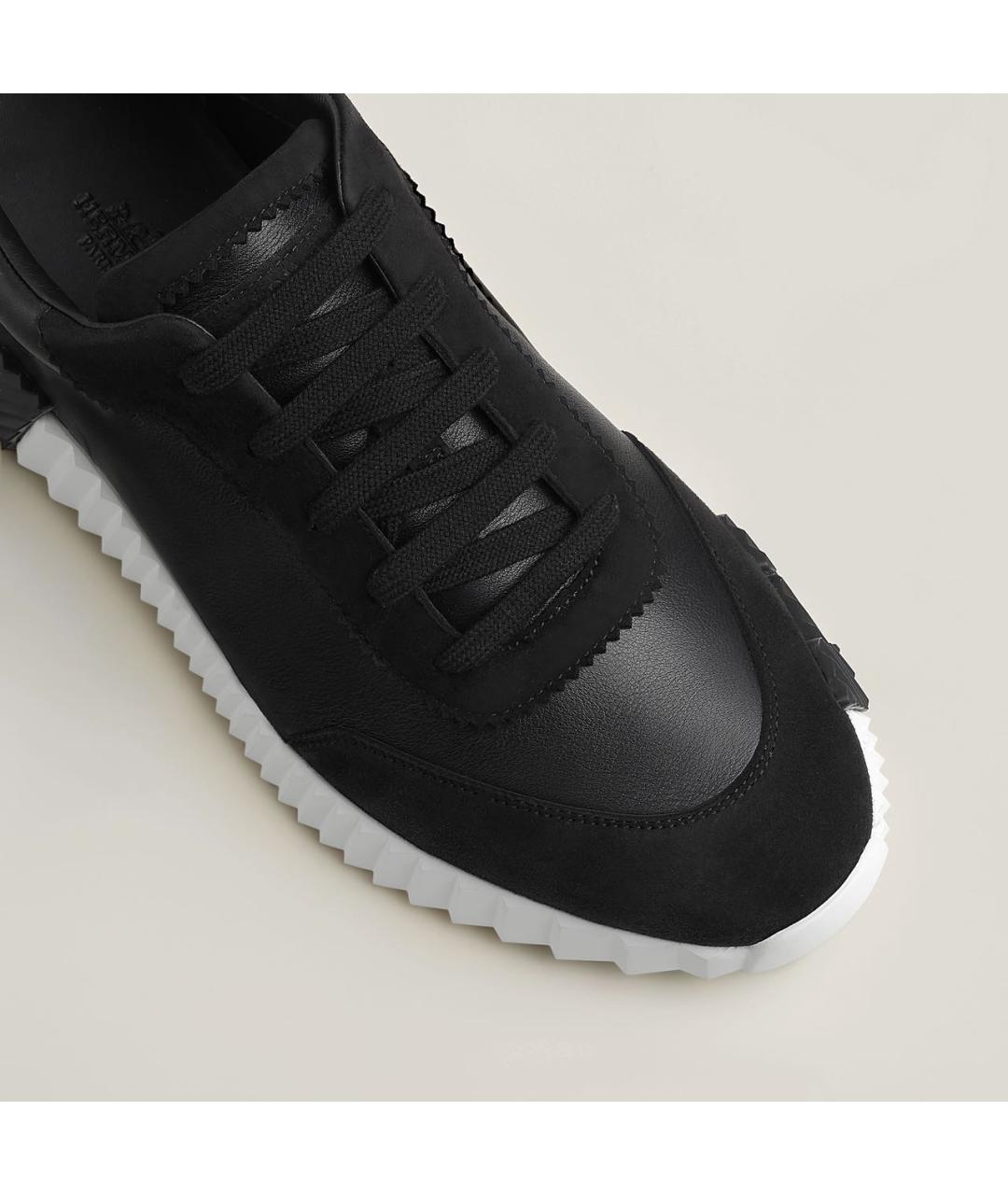 HERMES Черные кожаные низкие кроссовки / кеды, фото 5