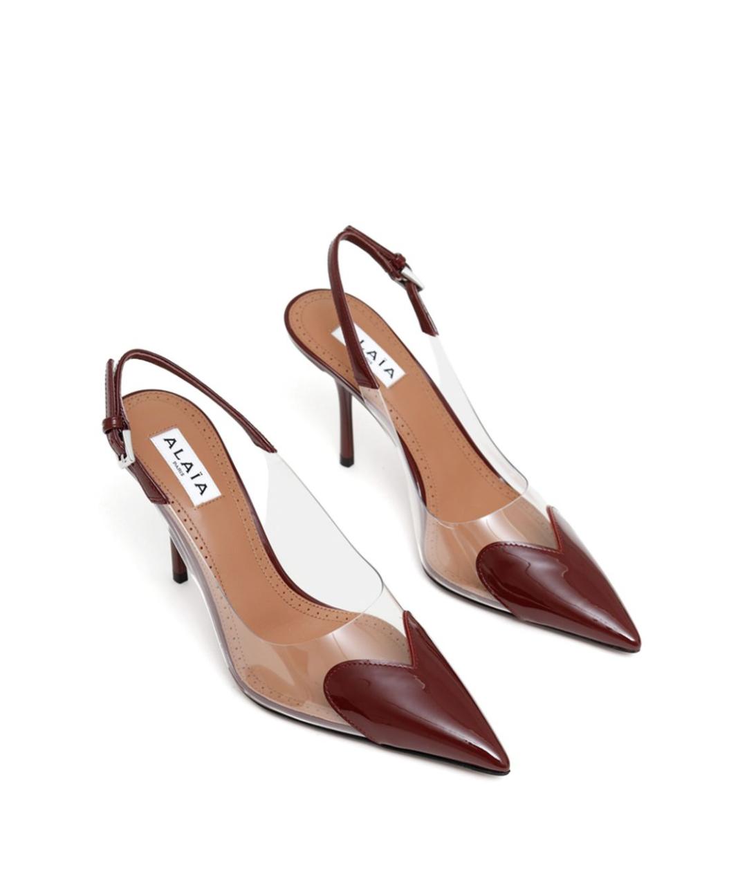 ALAIA Бордовые кожаные туфли, фото 2