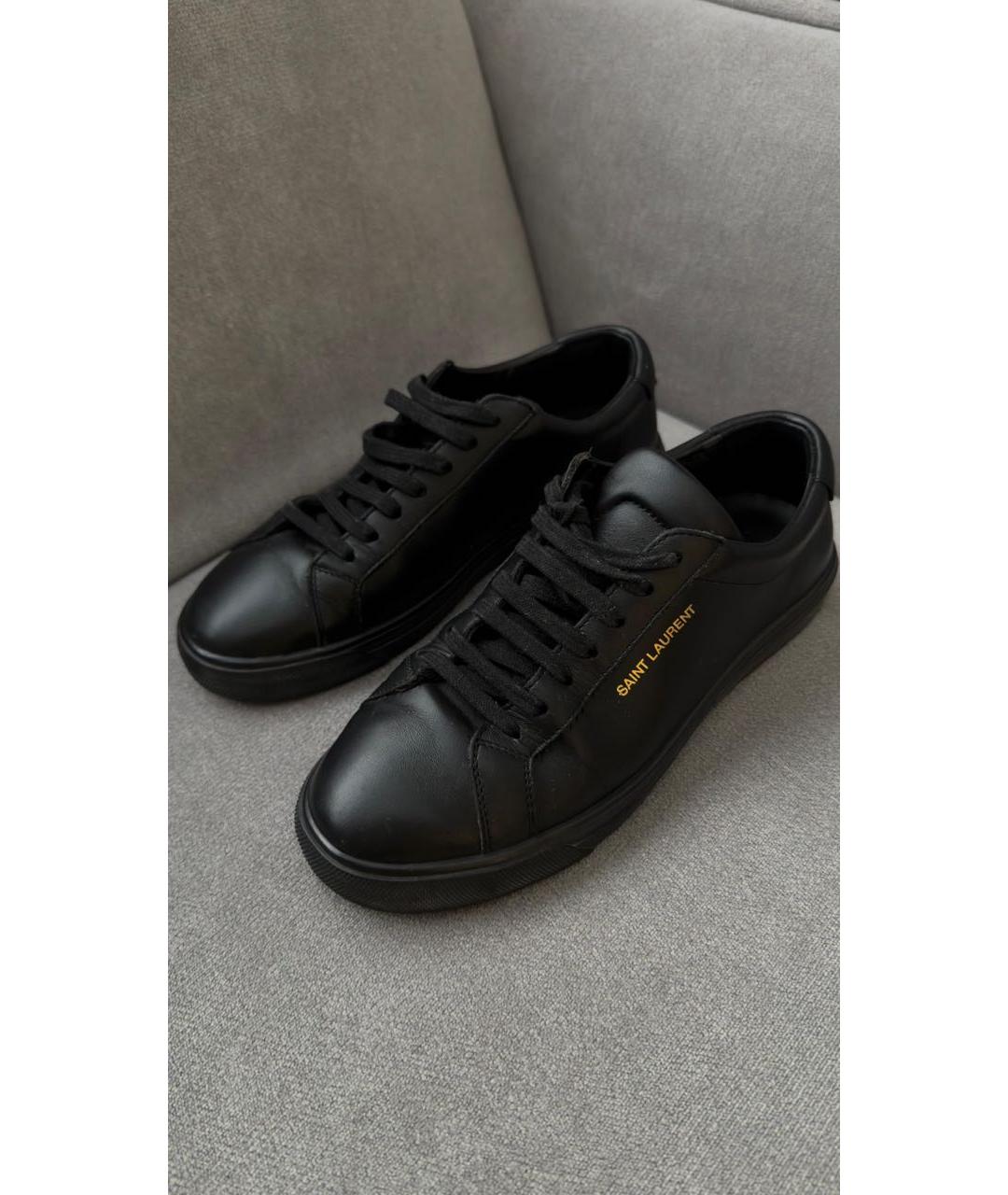 SAINT LAURENT Черные кожаные кеды, фото 7