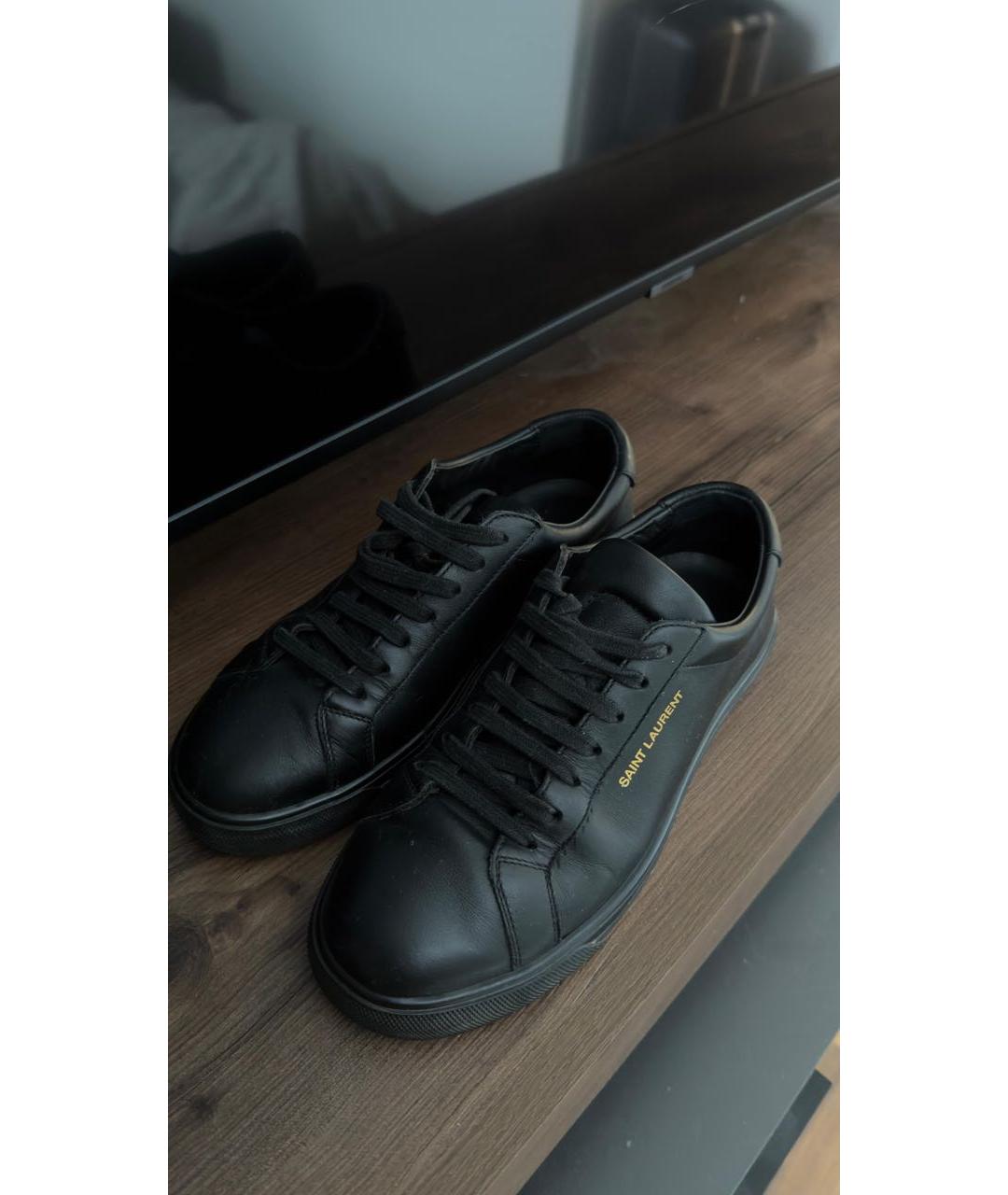 SAINT LAURENT Черные кожаные кеды, фото 5