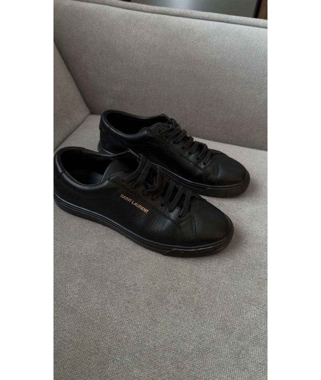 SAINT LAURENT Черные кожаные кеды, фото 8