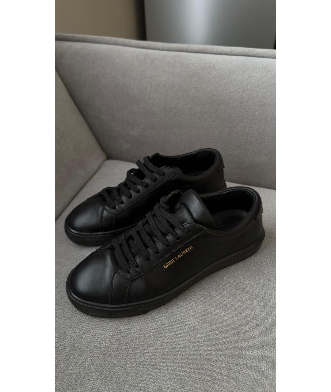 SAINT LAURENT Черные кожаные кеды, фото 9