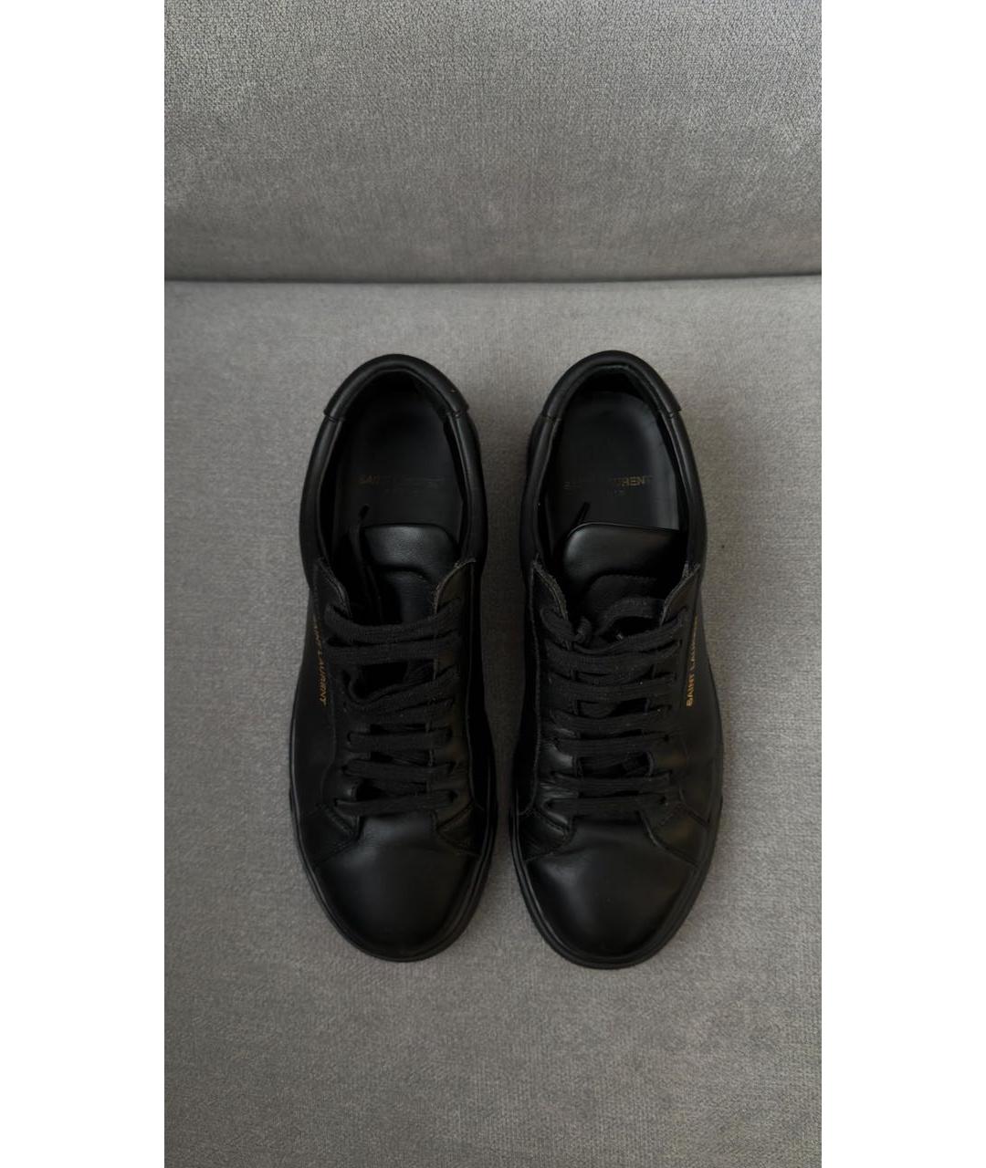 SAINT LAURENT Черные кожаные кеды, фото 6