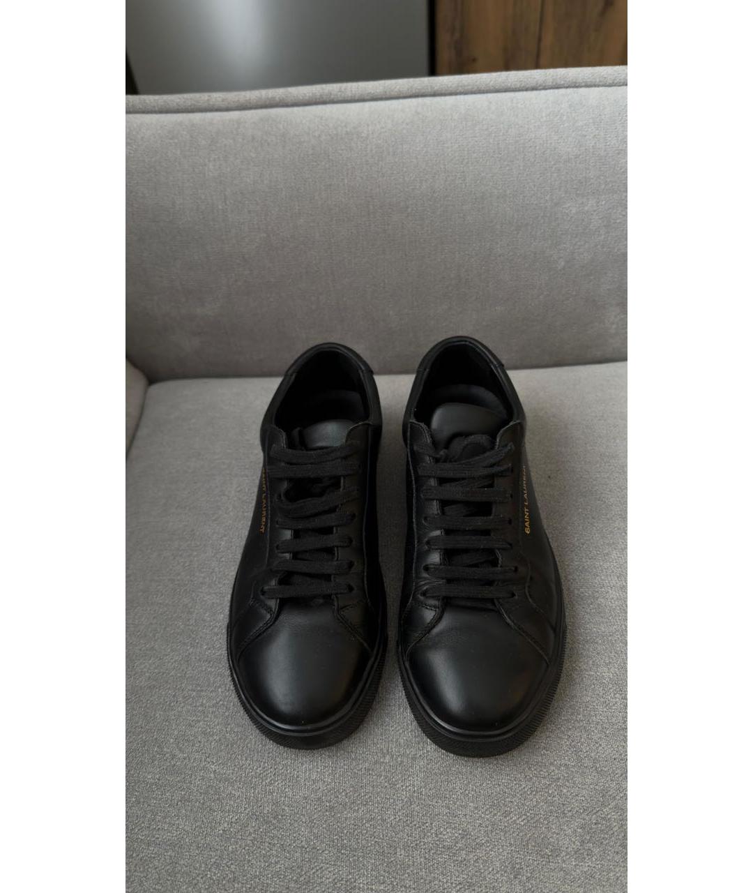 SAINT LAURENT Черные кожаные кеды, фото 3