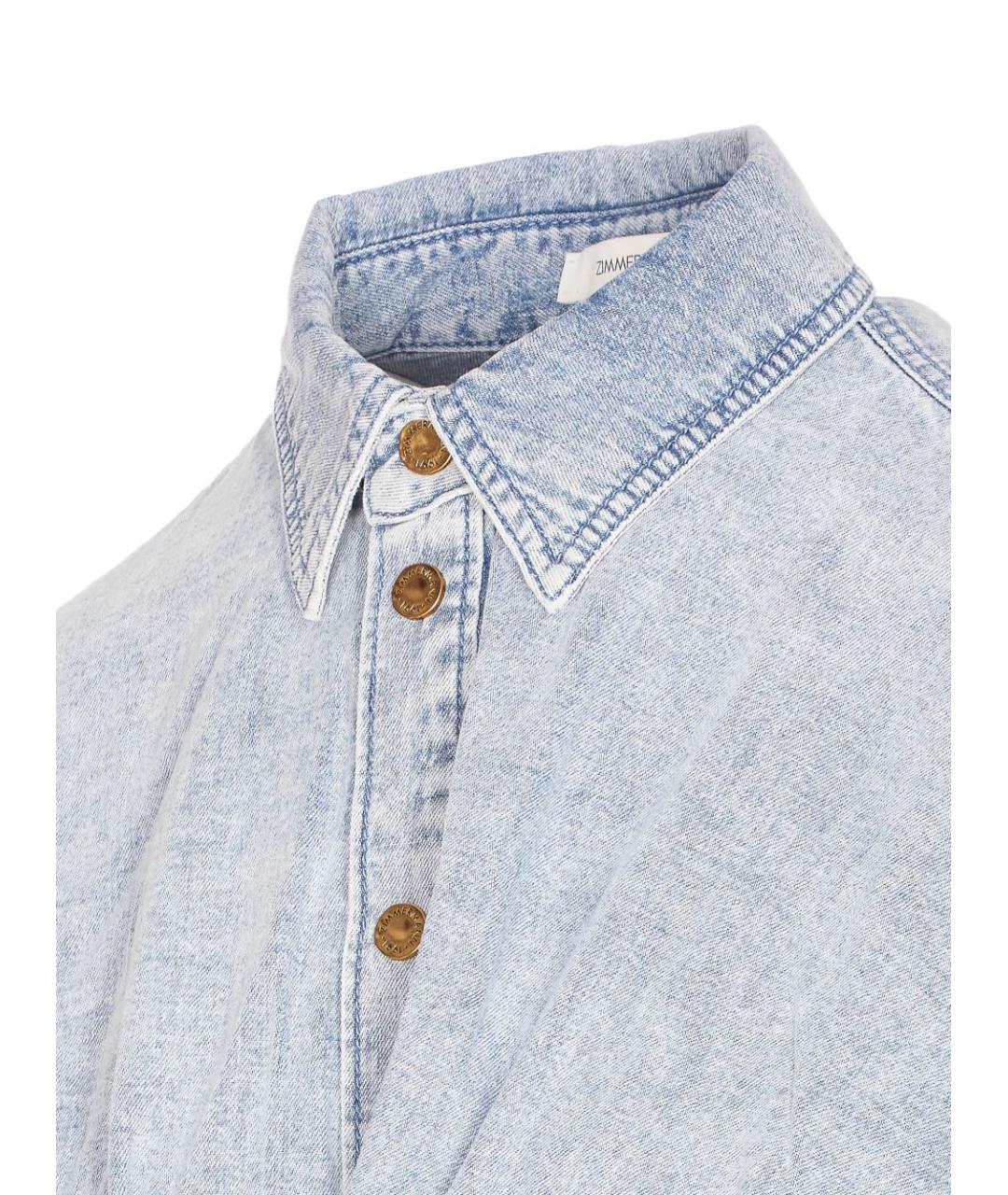 ZIMMERMANN Голубая хлопковая рубашка, фото 2
