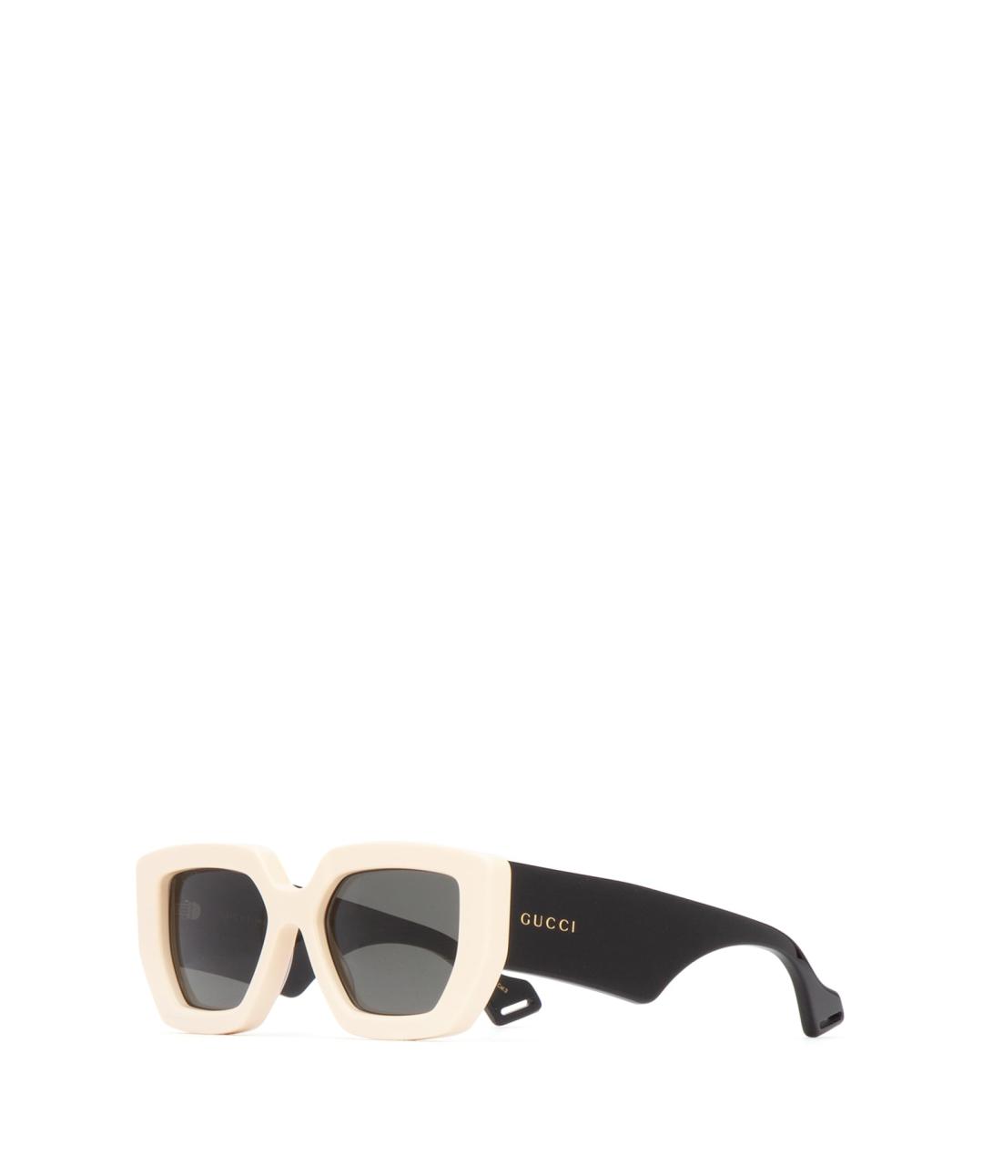 GUCCI Бежевые пластиковые солнцезащитные очки, фото 2