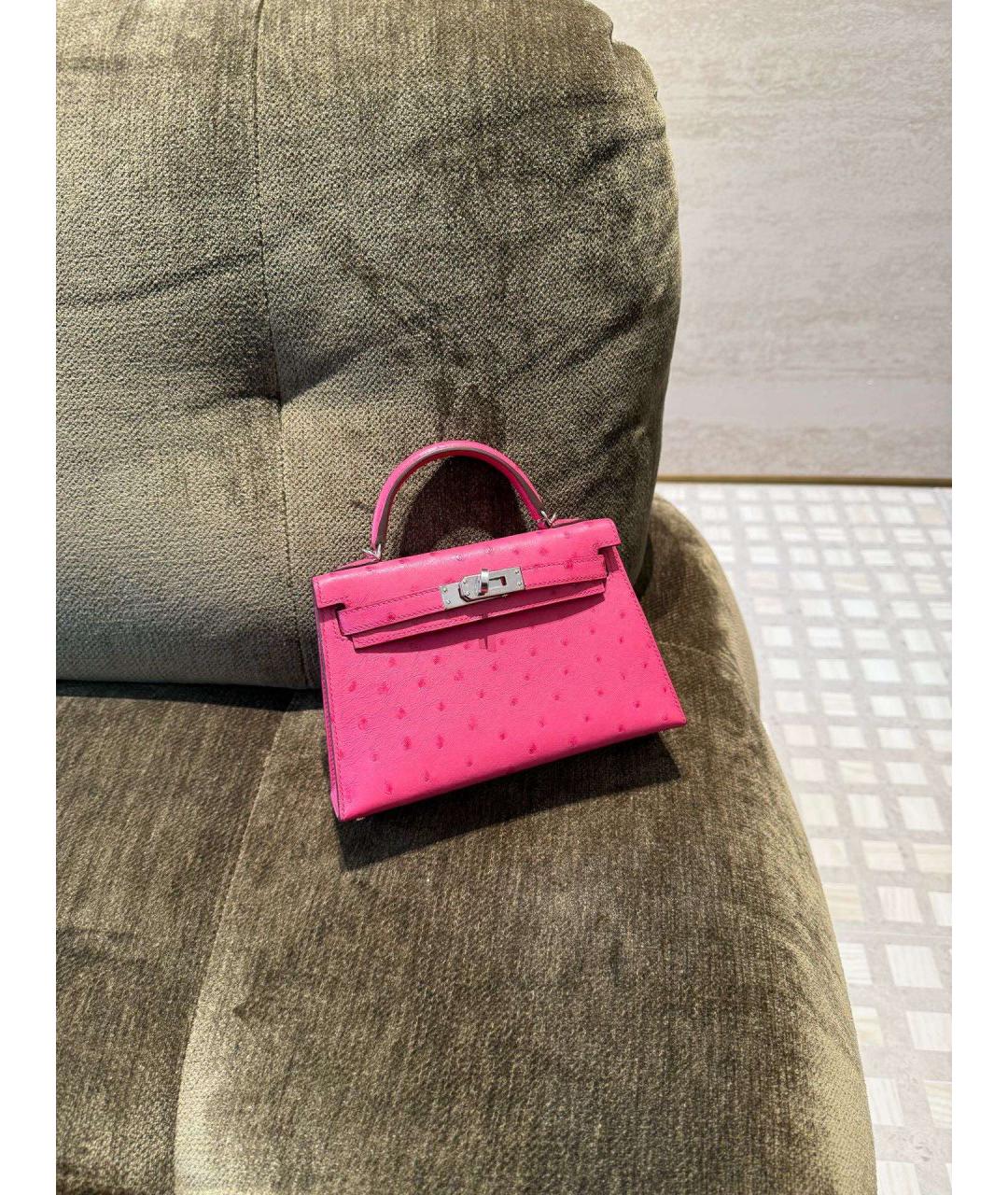HERMES Розовая кожаная сумка через плечо, фото 4