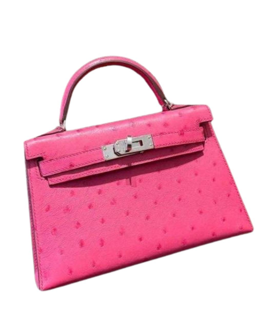 HERMES Розовая кожаная сумка через плечо, фото 1