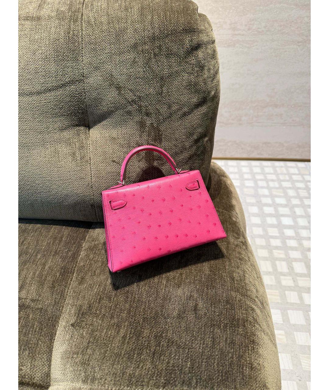 HERMES Розовая кожаная сумка через плечо, фото 3