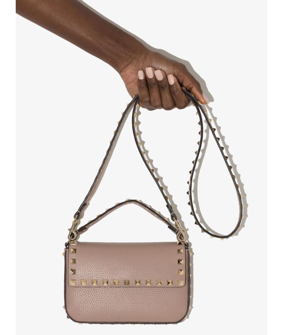 VALENTINO Бежевая кожаная сумка через плечо, фото 5