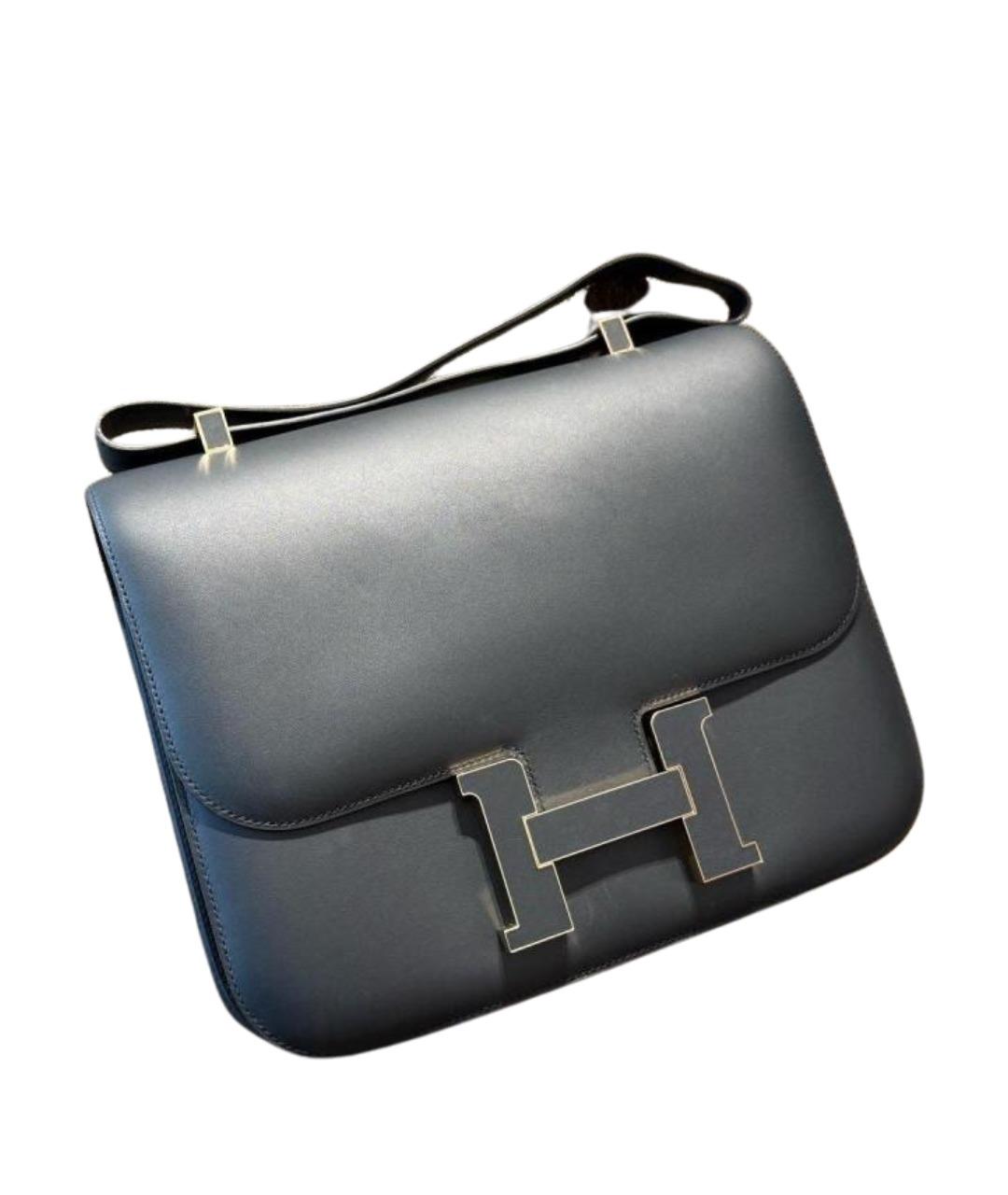 HERMES Черная кожаная сумка через плечо, фото 1