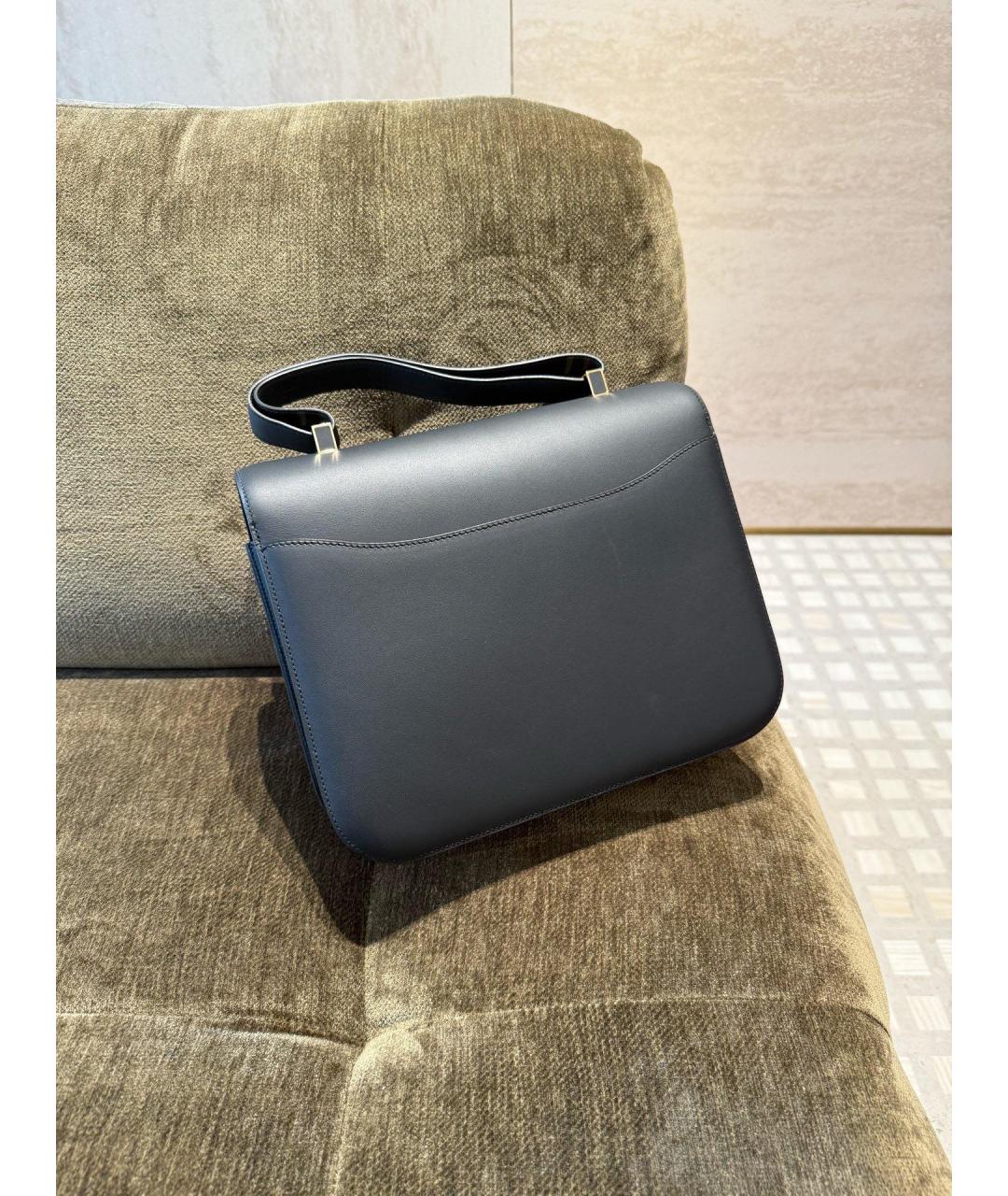 HERMES Черная кожаная сумка через плечо, фото 2