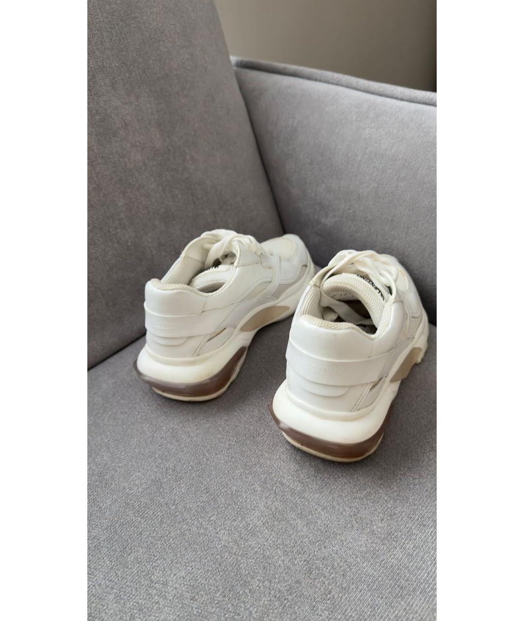 VALENTINO Бежевые кожаные кроссовки, фото 4