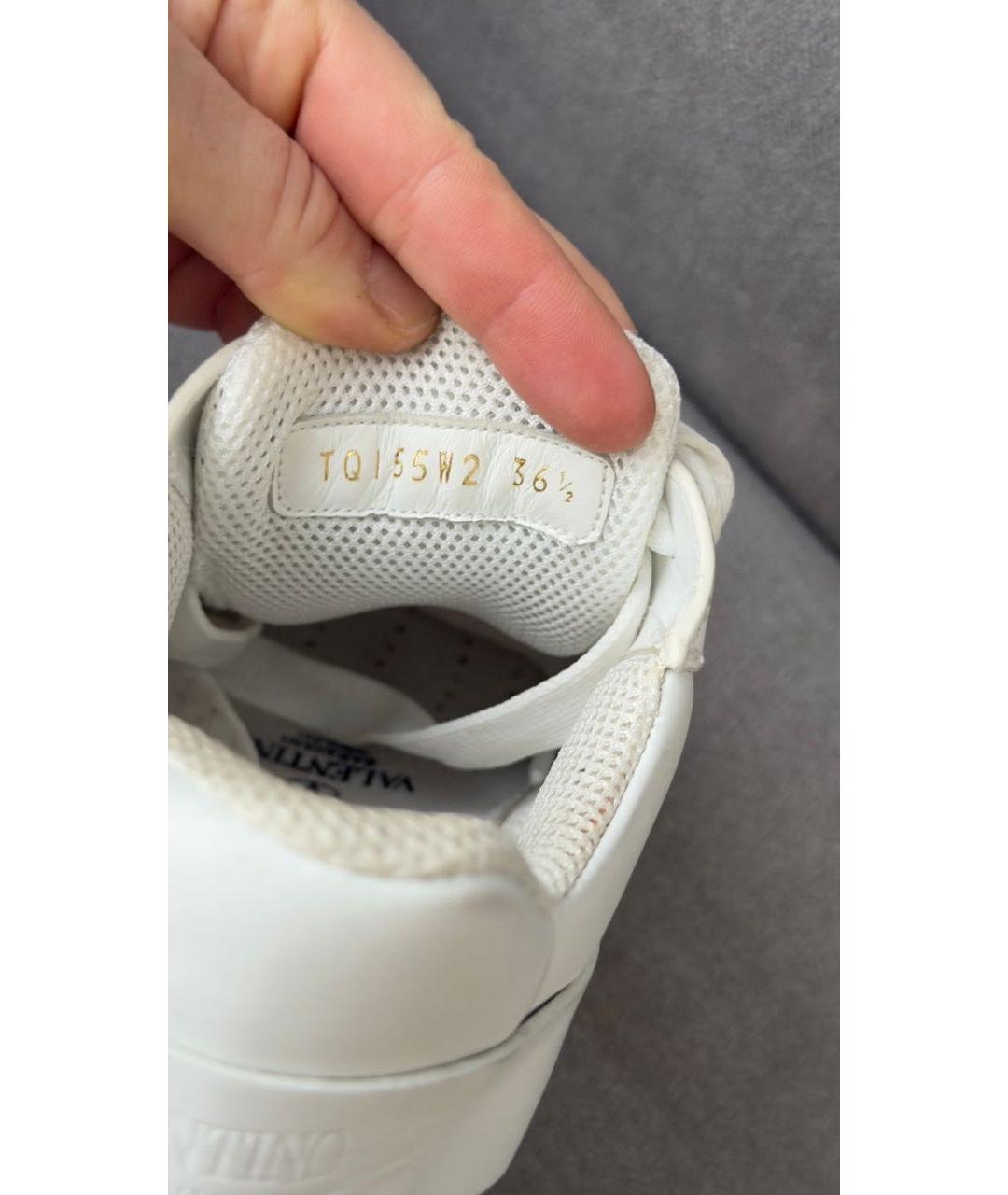 VALENTINO Бежевые кожаные кроссовки, фото 5