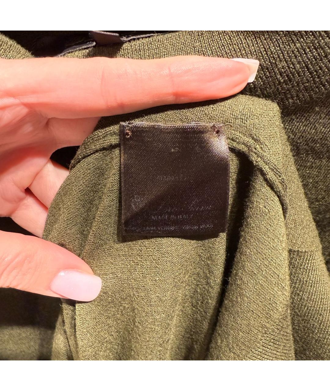LORO PIANA Хаки шерстяной джемпер / свитер, фото 5