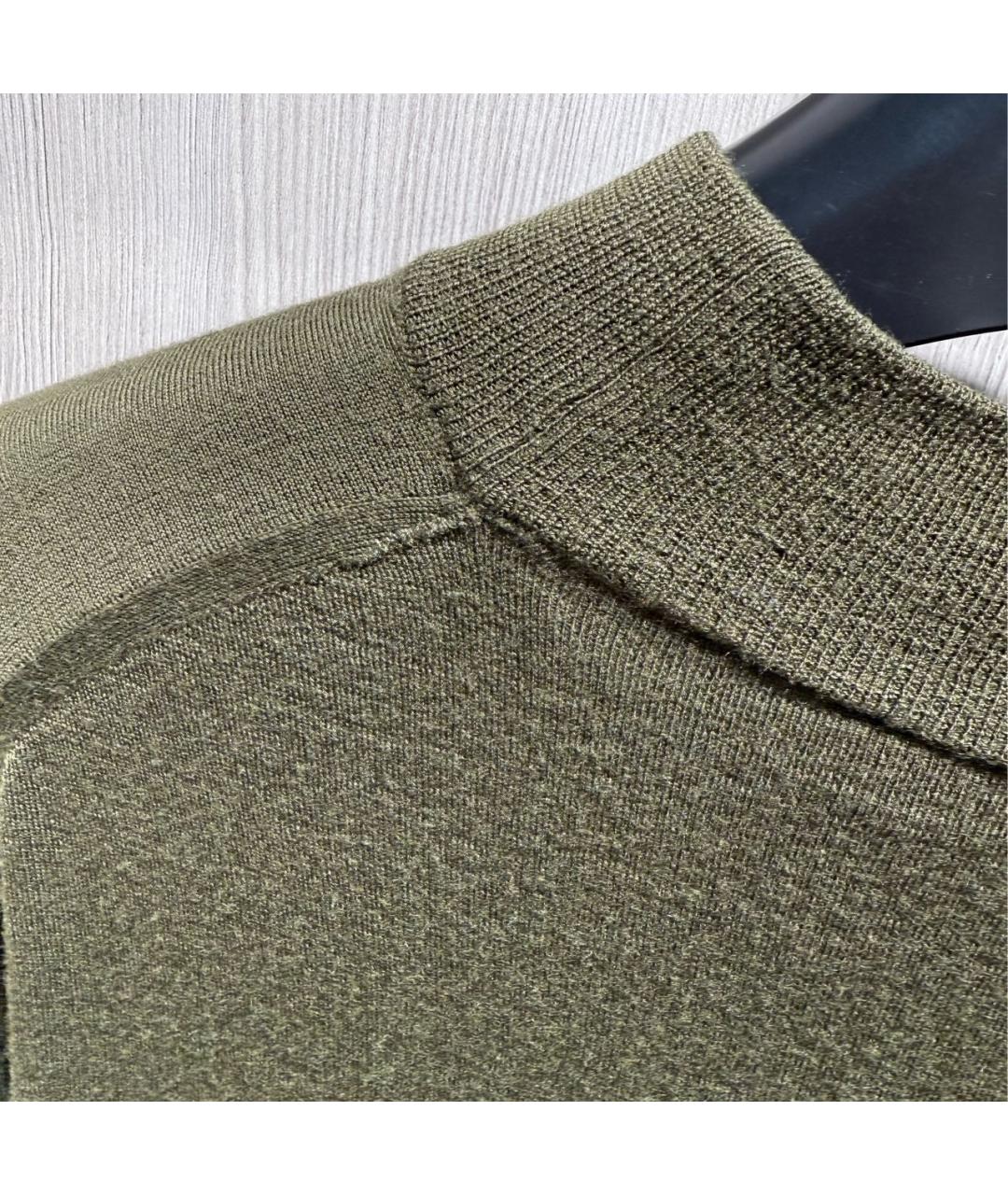 LORO PIANA Хаки шерстяной джемпер / свитер, фото 3