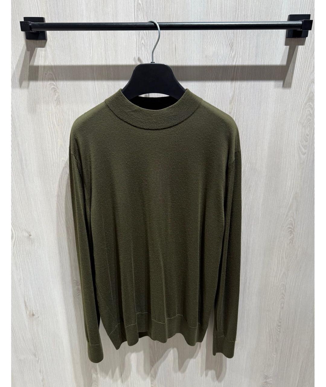 LORO PIANA Хаки шерстяной джемпер / свитер, фото 6