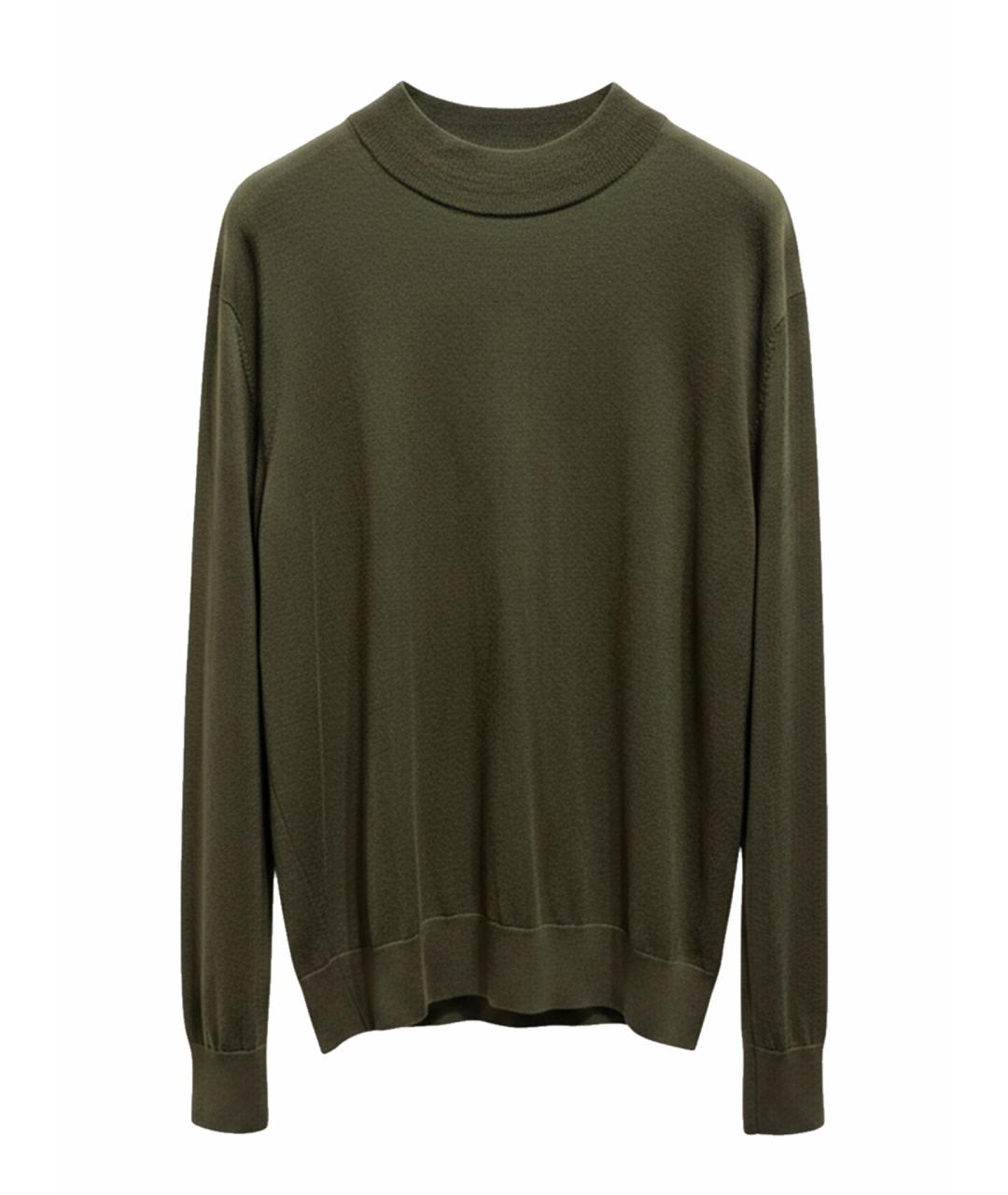 LORO PIANA Хаки шерстяной джемпер / свитер, фото 1